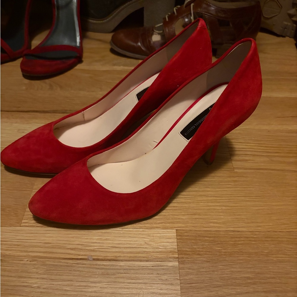 Never worn INC International Concepts Red Suede Heels